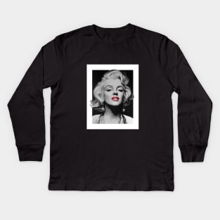 Marilyn & Her Red Lips Kids Long Sleeve T-Shirt